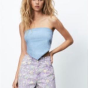 Zara Denim bandana top
